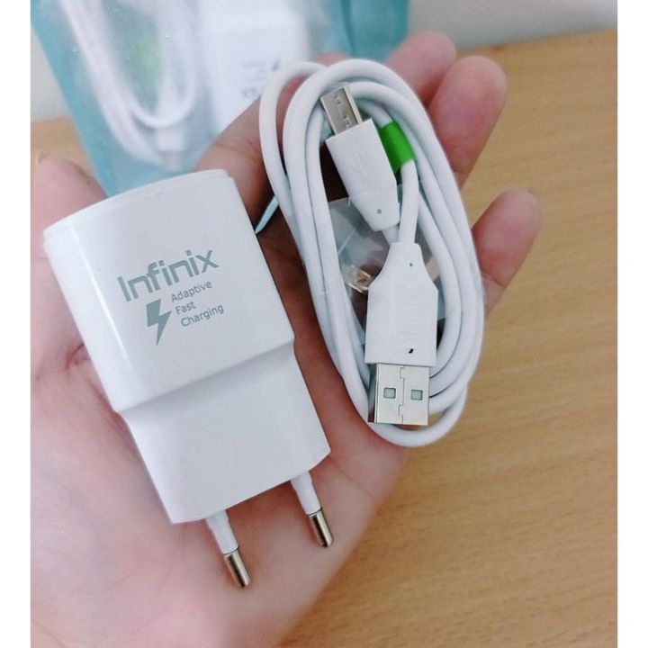 Infinix charger original 18w fast charging adapter 3.0 with cable micro usb android data cable for all infinix mobile phones