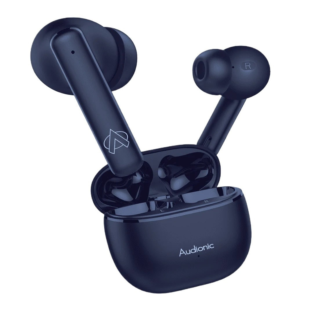 Audionic Airbud Signature S650 Quad Mic, ENC Wireless Earbuds, Gaming mode 45 MS Low Latency Earbud With 35 Hours Total Playtime, IPx5 Water Proof Wireless Earphones With Voice Assistance Bluetooth Ear buds And Headphones